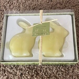 New in original box Anthropologie Yellow Bunny Candles